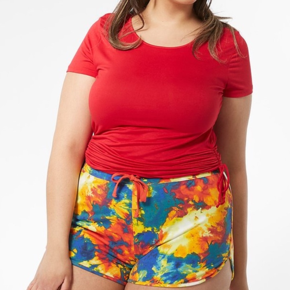 🌻NWT AMBIANCE 3X TIE DYE MULTICOLOR JOGGER SHORTS - Picture 6 of 11